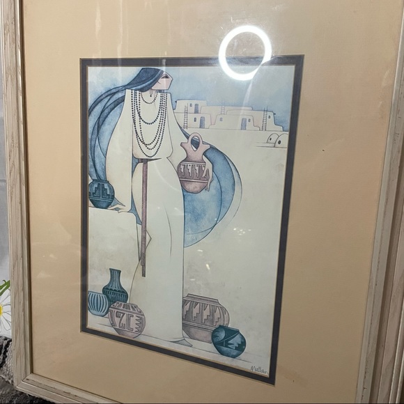 Wedding Vase G E Mullan vintage Navajo southwestern pastel framed art print - Picture 3 of 8